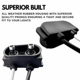 2 Prong Male Plugs - Two Wire Pigtail for Sealed Truck RV Trailer Clearance, Side Marker Lights - 6" Long, 2 Wire Plug Fits 2" 2.5" Side Markers Tail Lights, PL-10, 90° Design